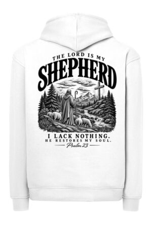 Christlicher Unisex  Hoodie „The Lord Is My Shepherd“ – Psalm 23