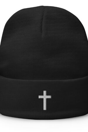 Bestickte Beanie mit Kreutz
